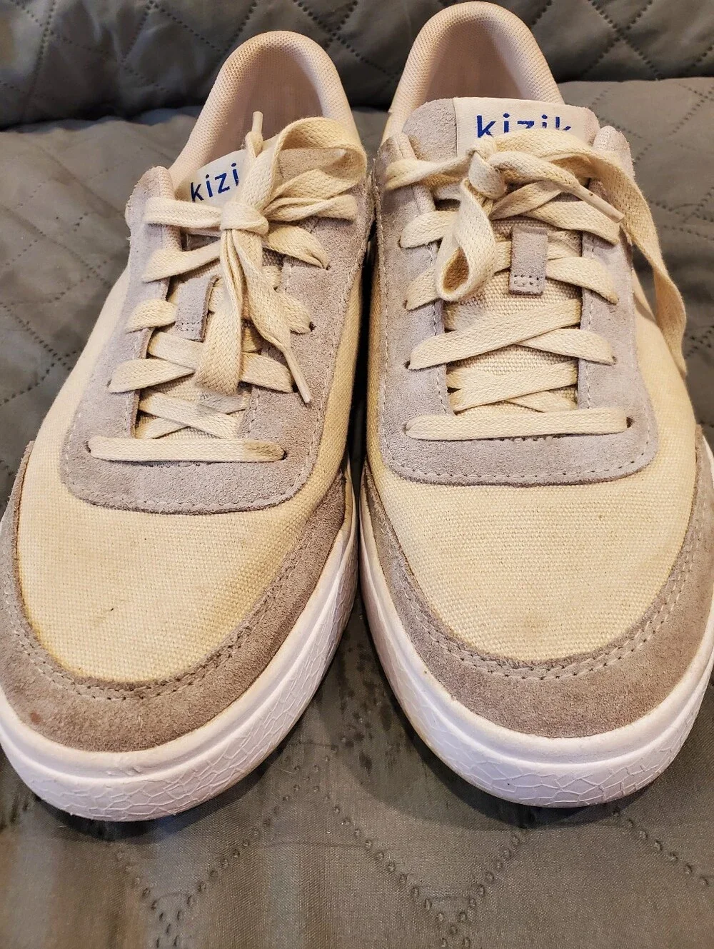 Kizik Casual Unisex Beige Lace-Up Sneakers Sz Mens 8.5 / Womens 10